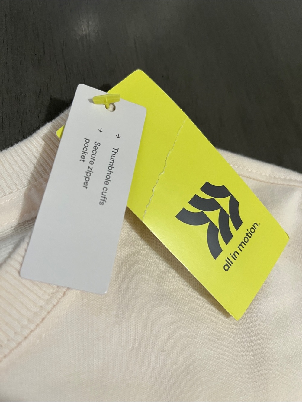 All in motion sweatshirt cream xxl New pullover arm pockets kangaroo pocket NWT - Picture 5 of 11